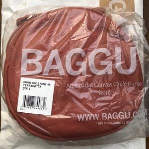 BAGGU medium canvas circle purse terracotta